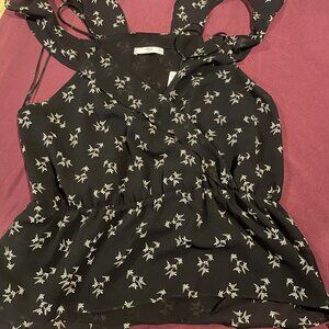 Mango Black V-Neck Sleeveless Top